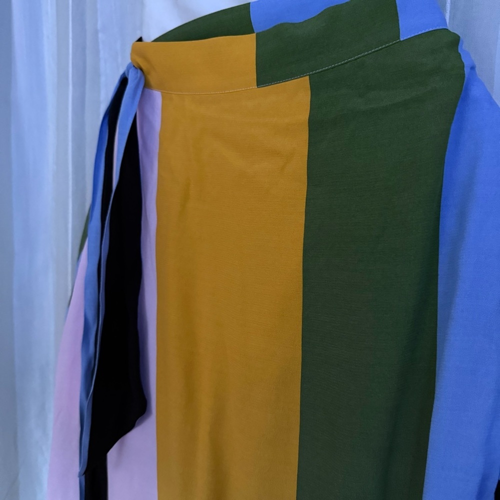 Anthropologie Dolan Mae Wrap Midi Skirt NWT – Colorblock Boho Chic XS - Picture 5 of 9